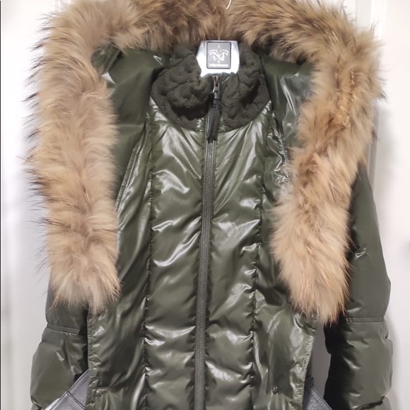 MACKAGE CANDICE-SP ARMY LONG WINTER DOWN COAT WITH FUR HOOD Size XS - Picture 4 of 9